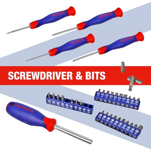 WORKPRO gereedschapskoffer uitgerust, 160 stuks. Gereedschapsset, gevulde gereedschapskoffer, alledaags handgereedschap voor huishouden, garage - Afbeelding 6