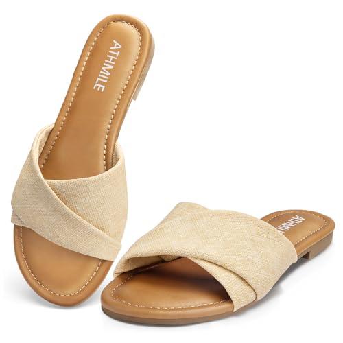 Image of ATHMILE Sandals for Women 2026 Dressy Summer Flat