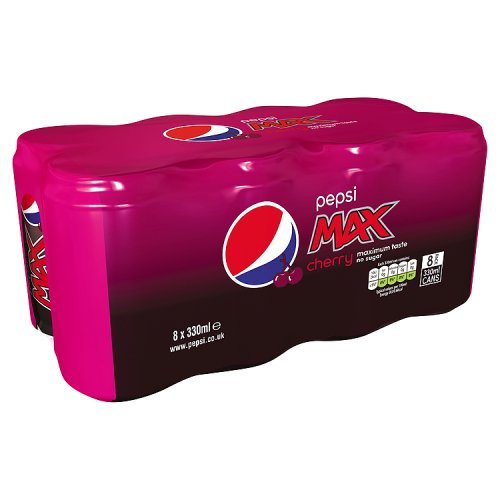 Britvic Soft Drinks Cherry Max Pepsi, 330ml (Pack of 8)