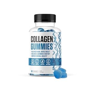 Biotin + Collagen Gummies | #1 Rated Chewable Collagen Gummies for Healthier Hair, Skin & Nails | Supplement for Men & Women to Improve Overall Health, Gluten Free & Non-GMO – 60 Gummies