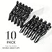 The Hair Shop Shark Clip | Enhanced Croc Crocodile Alligator Grip Clip (2nd Generation) | Sectioning Tool for Women | US Patented | Professional Salon Quality - Made In Korea (10 Pack) (Black)