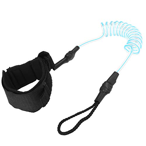 Andoer 4 pés Tornozelo Leash Surfing Elástico Coiled Stand UP Paddle Board Leg Rope Prancha de surf