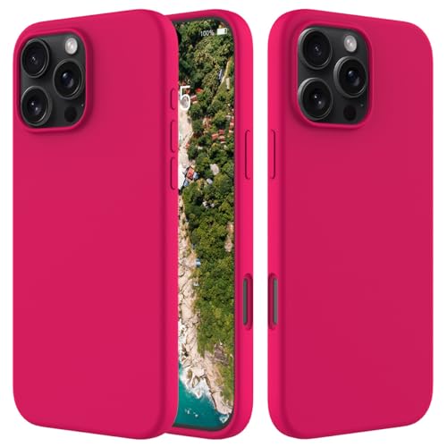Coque iPhone 16 Plus antichoc rose vif silicone souple arrière rigide