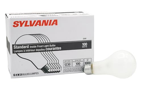 Sylvania Incandescent 100 Watt A21 E26 Base Light Bulbs Dimmable 6 Pack