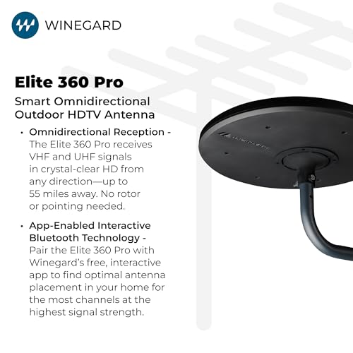 Image of Winegard Elite 360 Pro Amplified Omnidirectional HDTV Antenna + Integrated Channel Finder