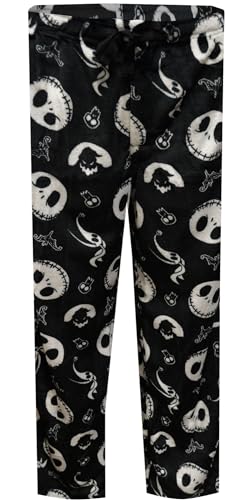 Disney Mens Nightmare Before Christmas Jack Skellington Plush Lounge Pant (Small)