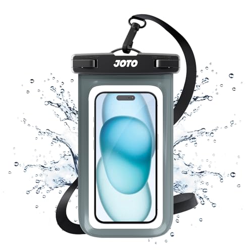 Image of JOTO Up to 7 inch Universal Waterproof Phone Case for iPhone 17 Air 16 15 14 13 12 11 Plus Pro Max, IPX8 Cellphone Dry Bag XR X SE, Galaxy S23 S22 S21 S20+ S20 S10 Plus Note, Pixel -Grey