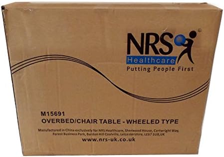 NRS Healthcare M15691 Portable Overbed/Chair Table - Tilting, Adjustable and Wheeled