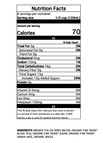 Bhakti Chai Tea Concentrate, Original, Fresh Pressed Ginger And Black Tea Blend, Vegan, Fair Trade, Organic & Gluten-Free, All-Natural Ingredients, 32 Ounce Cartons (Pack Of 2) #TOP5