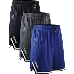 Cadmus 3 Pack Mens Running Shorts Dry Fit Gym Lightweight Sport Athletic Training Shorts with Pockets