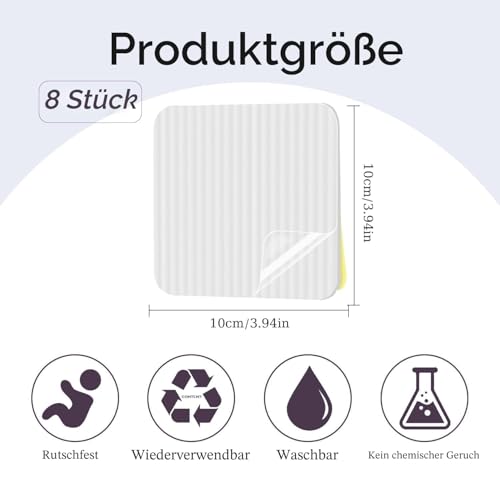 Teppichgreifer Antirutschmatte Vacuum Tech Antirutschunterlage 8 Stück Teppich Antirutschunterlage für Parkettboden Fliesen Waschbarer Wiederverwendbarer Rutschmatte Teppich Anti Rutsch(10x10cm)