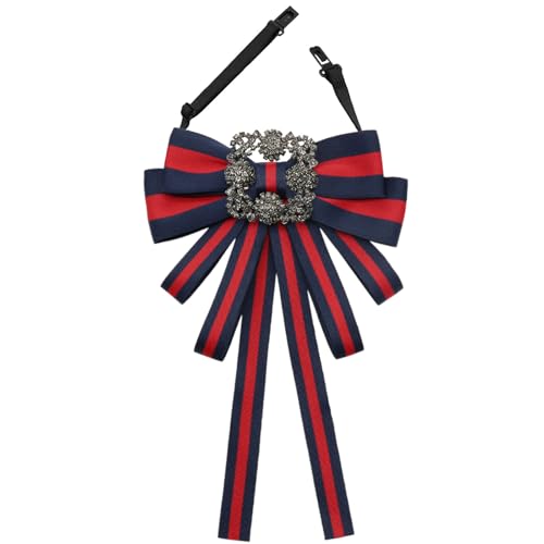 LJBFNN Bow Tie for Women Men, Big Pre-tied Bowtie Rhinestore Bow Ties for Women Ribbon Bowknot Tie for Wedding Party