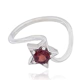 pierre gemme naturelle ronde grenat à facettes - anneau de pierres précieuses naturelles grenat rouge argent - bijoux de bébé plus grand magasin de vente de cadeaux pour le dimanche de pâques beaux