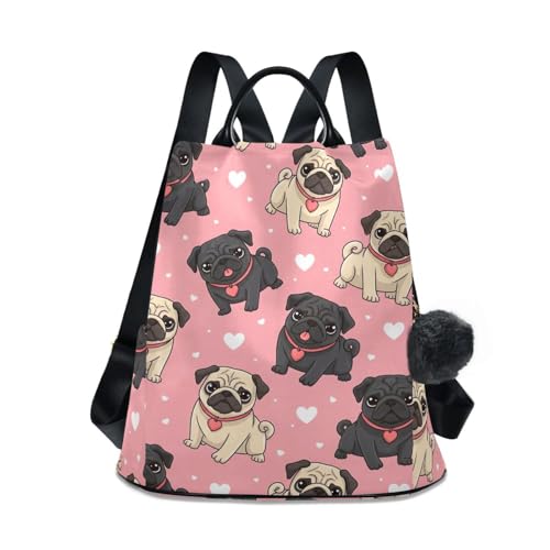 Sac à dos femme rose chic avec poignée en cuir et finitions soignées
