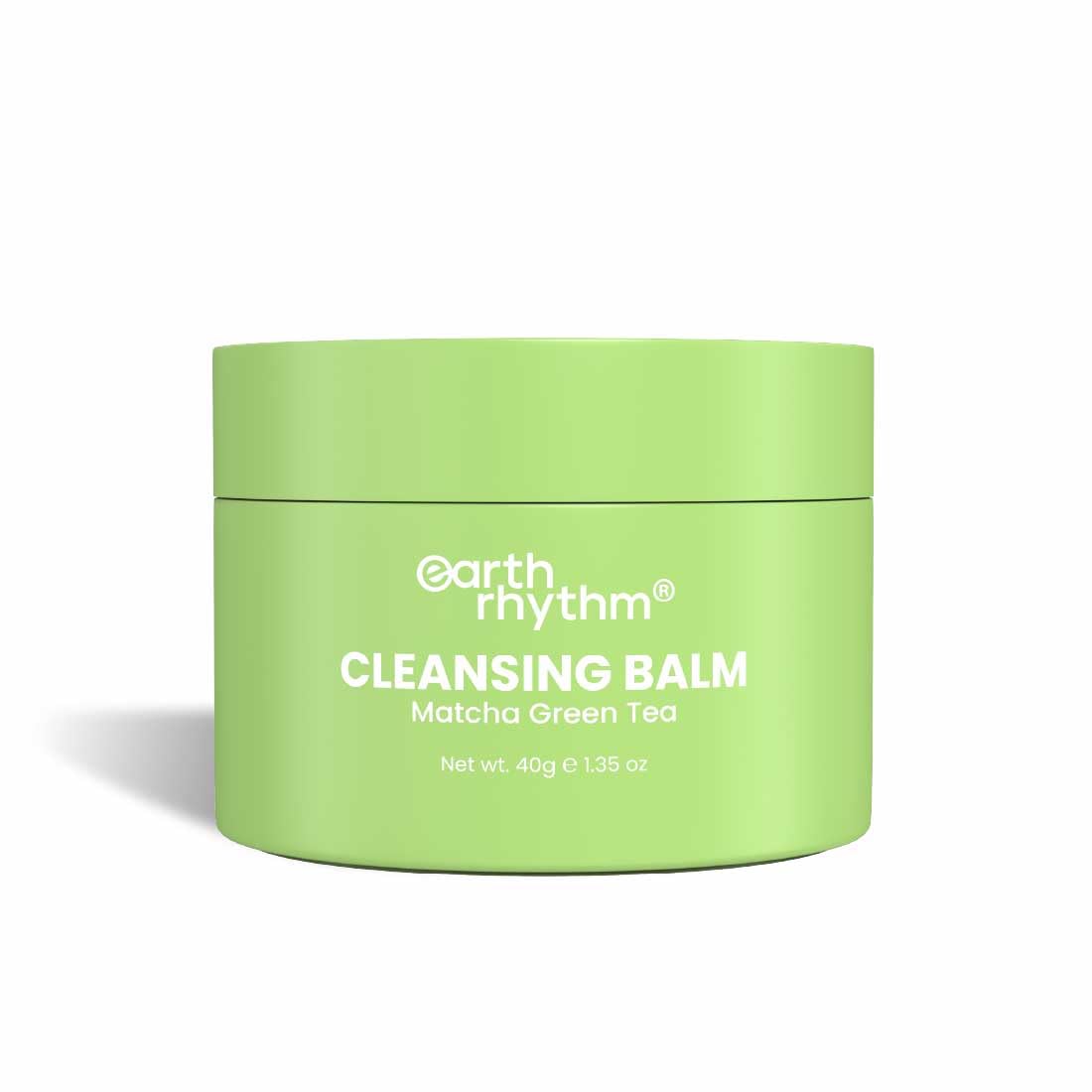 Earth Rhythm Matcha Green Tea Makeup Remover Cleansing Balm | Cleanse Makeup, Removes Excess Oil & Dirt, Detoxifies & Clear Pores | For All Skin Type | Men & Women – 40g