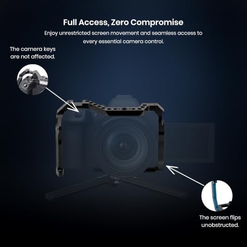 Image of Simpex Metal case for EOS R5, R6, R5 & R6 Mark II Built in Quick Release Plate for arca-Type, Film Movie Making Camera Video cage with Shoe Mount, 1 /4 inch & 3 /8 inch Threaded Holes