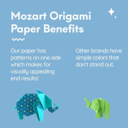 Origami Paper Set - 120 Sheets - Traditional Japanese Folding Papers Including Floral, Animal Prints, Aztec, Geometric - Origami Paper 6X6 - Origami Papers For Kids & Adults - Mozart Origami Kit #TOP6
