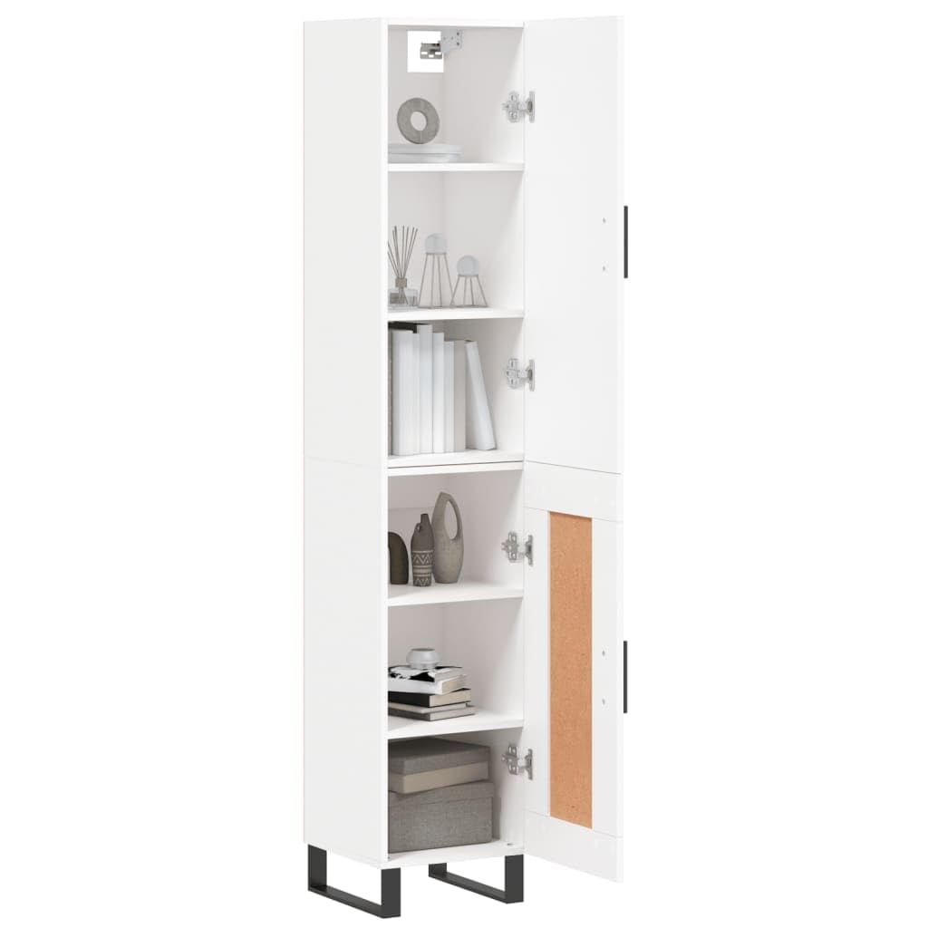 Highboard - Armario de madera (34,5 x 34 x 180 cm), color blanco
