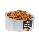 Master Pet Supply Stainless Steel Slanted Dog Cat Food Bowl - 8 oz Heavy Duty - Stainless Steel, Double Wall Insulated, Non-Slip Elevated Bowl for French Bulldogs Pugs Cats, Anti Rust Dishwasher Safe