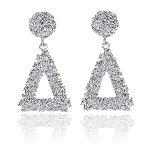 Boucles d'oreilles en argent pour femmes pendantes géométriques cercle triangle