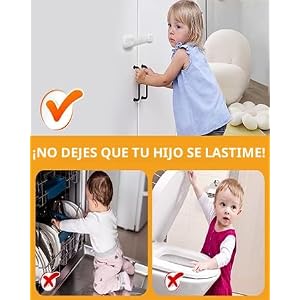 Fhlbestyu Cierre Seguridad Cajones Bebe 10/8 Seguridad Cajones Bebe, Seguro Puertas Bebe, Seguridad Puertas Niños Bloqueo de Seguridad con Ajustable, sin Taladrar con Adhesivo Fuerte