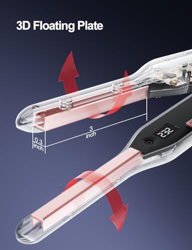 K&K Upgrade 3/10 Pencil Straighteners, Mini Straight and Curler Hair Straightener, Ceramic Tourmaline Coating Floated Plate Flat Iron for Edges, Pixie Cut, Touch Ups and Bangs, Men Beard Irons - Image 4