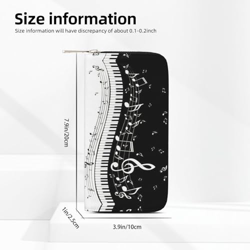 Piano Keys with Musical Notes Print Casual Clutch Purse Hand Wallet for Women Capacity Wallet Stylish Travel-Friendly4