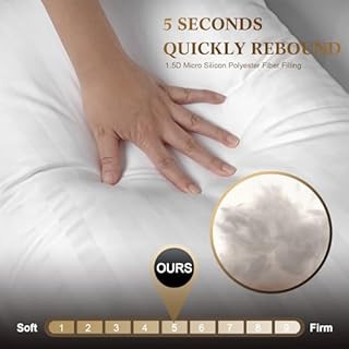 SHERWOOD Pillows King Size 2 Pack Hotel Pillow with Cotton Cover and Down Alternative Fiber Fill Bed Pillow for Sleeping (White, King 20x36 inch)