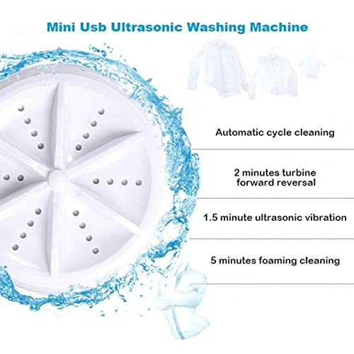 Eukk 2 In 1 Ultrasonic Turbo Washing Machine, Portable Mini Washing Machine, Multifunctional Turbo Washing Machine, Usb Portable Laundry Machine For Home, Travel, Business Trip, Apartment, Dorm (A) #TOP3