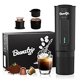 BeanzTrip H02PRO Portable Espresso Maker, Electric Travel Coffee Machine Compatible with NS Capsule & Ground Coffee, Self-heating Small Mini Espresso Machine for Camping, Hiking, RV with Gift Box
