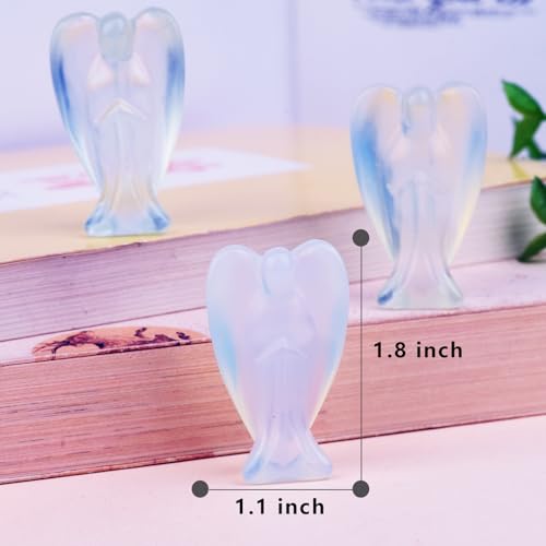 Estatua de Ángel de Cristal Opalite Pulido de 1.9 pulgadas miniatura 2