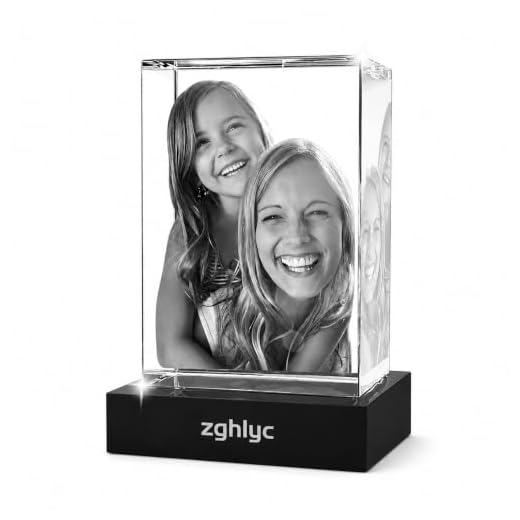 Personalized 3D Crystal Photo, Custom 3D Photo Crystal, Laser Photo Etched Engraved Inside Crystal with Picture Photograph, 3D Glass Picture Cube Gift Idea, 3D Photo Engraved Crystal  with Gift Box