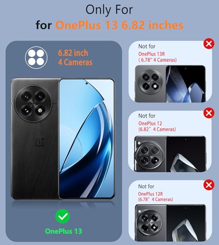 Image of FNTCASE for OnePlus 13 Case: 14FT Heavy Duty Military Grade Drop Protection for One Plus 13 Case, Non-Slip Anti-Fingerprint Shockproof Matte Soft TPU Phone Cover - Black