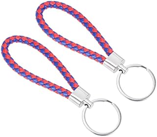 PATIKIL Braided Leather Keychains, Key Ring Woven Decoration Lanyard Strap for Bag Wallet