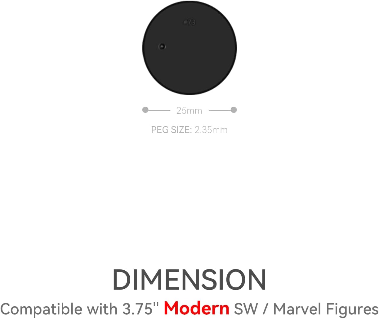 26PCS 3.75 Inch Action Figure Display Stand, 25mm Figure Stand Support Holder Base with Peg, Compatible with Modern Star Was & Marvel Action Figures, Black