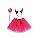 Mood Milano - Set Gonna e Accessori vari per vestito da Diavoletto per bambina in poliestere - ideali per festa di Halloween e Carnevale