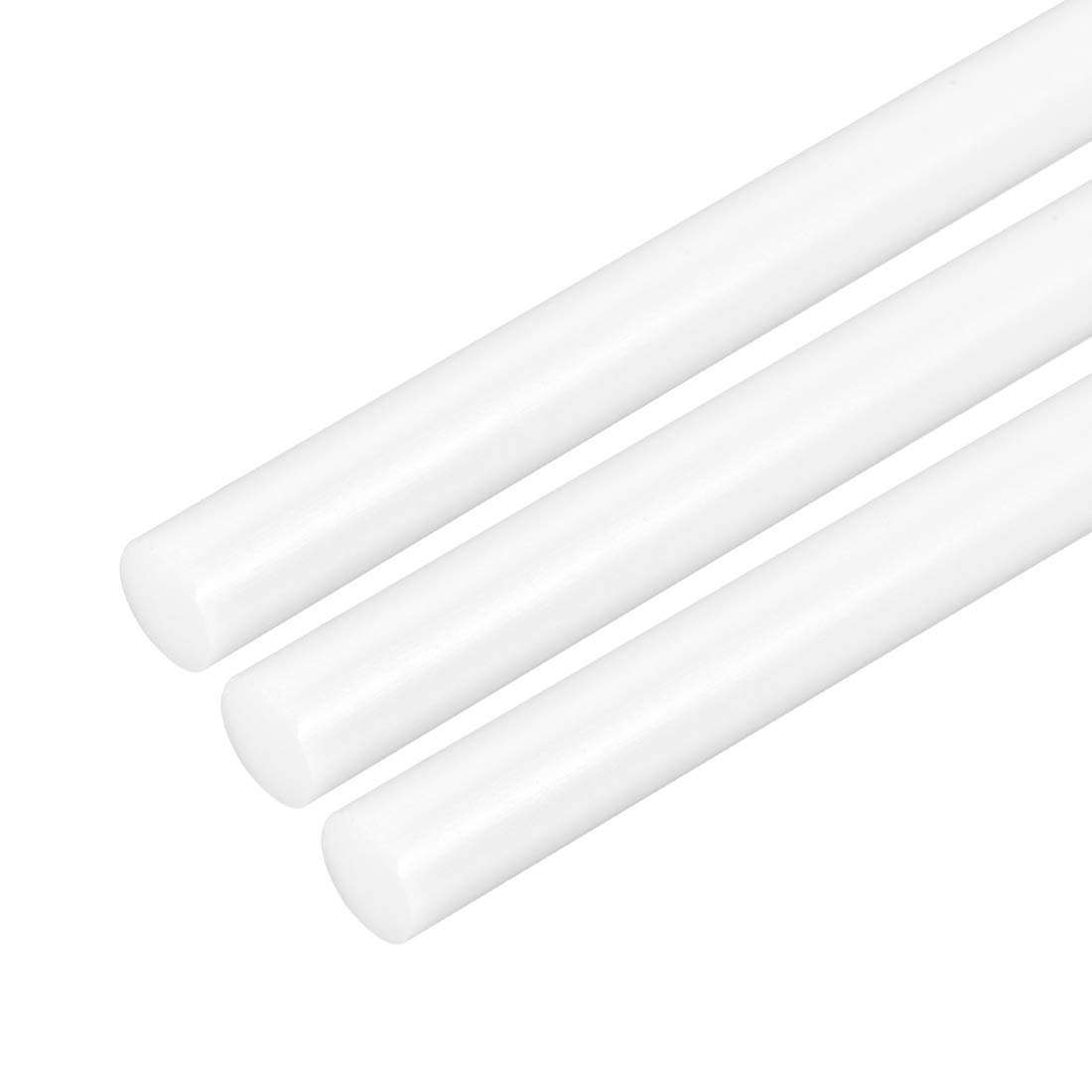 uxcell Lot de 3 tiges rondes en plastique (POM) - Diamètre : 50,8 cm - Longueur : 10,5 mm - Blanc