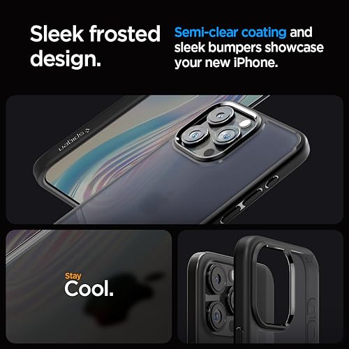 Image of Spigen for iPhone 15 Pro Max Case, Ultra Hybrid [No Magnet Ring][Anti-Yellowing] - Frost Black