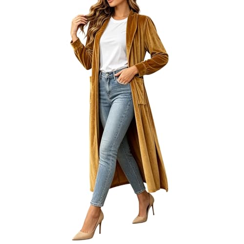 Chaqueta de punto mujer elástica y holgada en corte largo