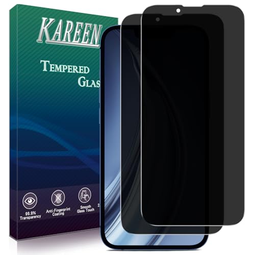 KAREEN 2 Pack Privacy Screen Protector for iPhone 13 Pro Max-iPhone 14 Plus 6.7-inch Anti-Spy Private Tempered Glass Film, 9H Hardness, Easy to Install, Bubble Free, Case Friendly