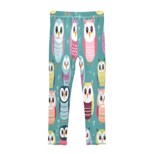 Toddler Girls Leggings Printed Yoga Pants Leggings Green Red Owl for Kids2