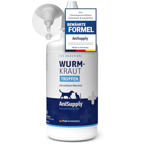 AniSupply Wurmkraut Liquid Tropfen flüssig 100ml – für Hunde & Katzen, mit echtem Wurmkraut (Artemisia Absinthium) in rezepturbasierter Pflanzenformel, geeignet für alle Haustiere