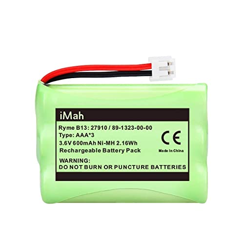 Imah 27910 Cordless Phone Battery 89-1323-00-00 Compatible With Vtech Mi6896 Motorola Sd-7501 At&T Sb67108 23-894 23-959 3Sn-Aaa55H-S-J1 Cph-464D | 3.6V Ni-Mh 600Mah, 3-Pack #TOP5