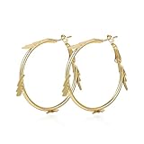 Halloween Punk Exaggerated Lightning Thunder Weather Bolt Dangle Hanging Earrings for Women Lightweight Statement Jewelry (Hoop (Golden))