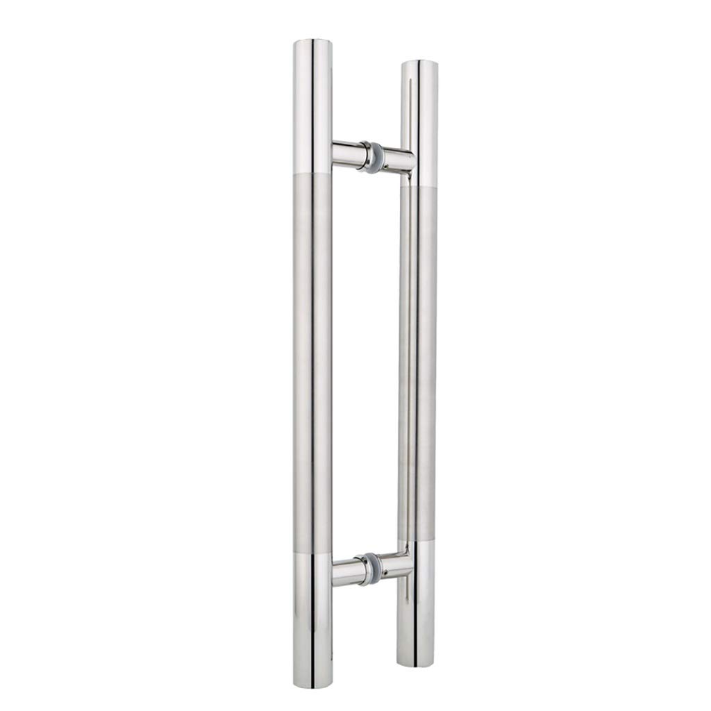 UGZPWQLNX Stainless Steel Round Tube Glass Door Handle, Stainless Steel Round Tube Glass Sliding Door Pull Handle, Black/Sier, Multiple Sizes(Sier,1200X900Mm)