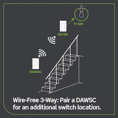 Image of Leviton Decora Smart Switch Anywhere Companion, Add Wire-Free 3-Way /4-Way /5-Way On /Off Control to Decora Smart Wi-Fi Switches, DAWSC-1RW, White