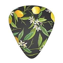 Ensemble de 12 médiators de guitare citron et fleur pour guitare acoustique, guitare électrique, contrebasse, ukulélé - Les Beatles, Paul McCartney, John Lennon, RIngo Starr, George Harrison