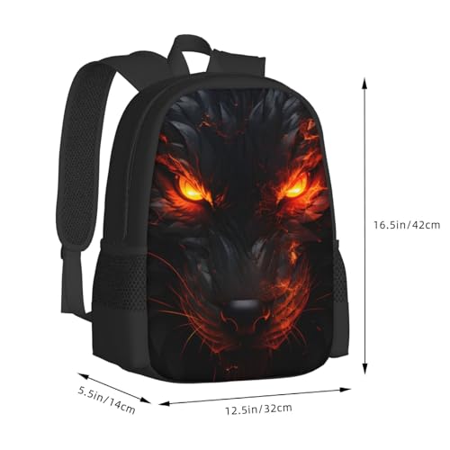 Funny Kitsune Red Eyes Backpack for Women Men Animal Bookbag 17 Inch Multifunctional Large Capacity Durable Travel Daypack2