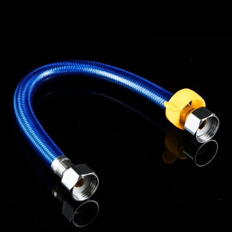 ZZSRJ 1 PZ 1/2 "Cucina Bagno Rubinetto Rivestito in Plastica Idraulico in Acciaio Inox A Prova di Esplosione Flessibile Tubo Intrecciato (Color : Blue, Length : 150cm)