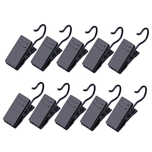 BRIGHTFUFU 100pcs Sturdy Black Curtain Clips Hooks for Easy Installation Drapery Rings for Home Bathroom Accessories for Hanging Heavy Curtains